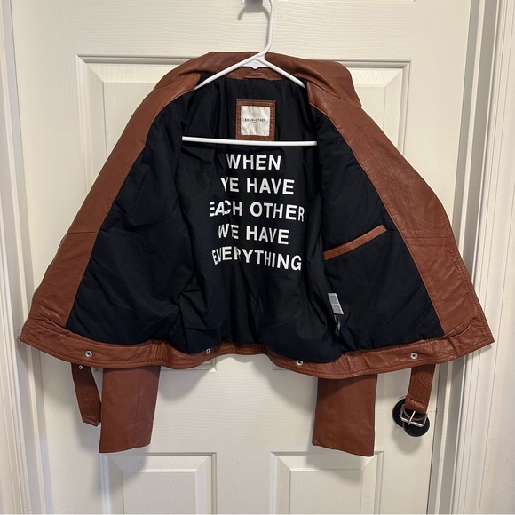 Each x Other Paris Jacket Baya Biker Moto in Brown Leather Size XS - Picture 3 of 9